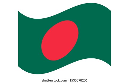 Wave Bangladesh flag isolated vector in official colors
