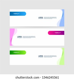 Wave Banner background templates. Collection of web banner templates. Modern template design. Vector illustration. Header - landing page Web Design Elements - Vector