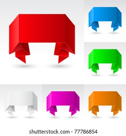 Wave Banners set number five. Illustration on white background for design