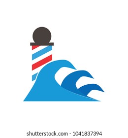 Wave Barber Logo Icon Design