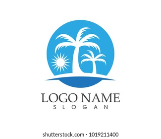 Wave beach holidays logo design 
