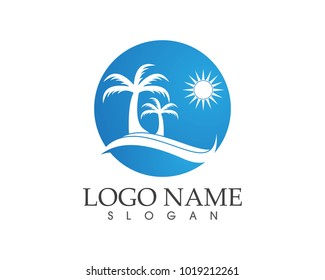 Wave beach holidays logo design