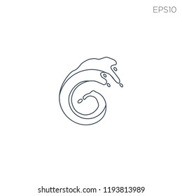wave beach icon logo template