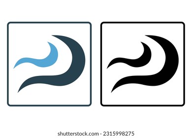 Wave beach icon. Solid icon style design. Simple vector design editable