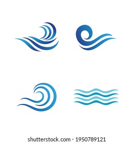 wave beach  icon vector logo