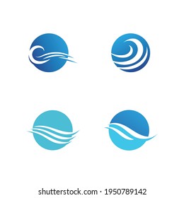 wave beach  icon vector logo