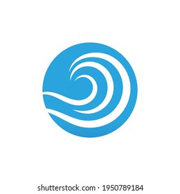 wave beach  icon vector logo