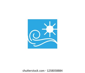 Wave beach line logo template