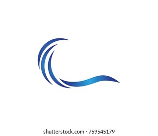 Wave beach logo design template