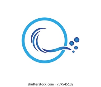 Wave beach logo design template