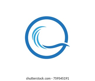 Wave beach logo design template