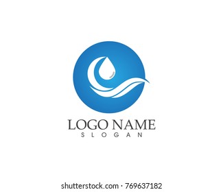 Wave beach logo design template