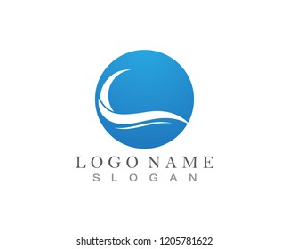 Wave Beach Logo design vector