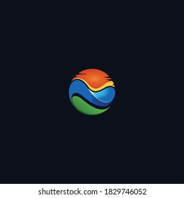 Wave Beach Logo Holiday Logo Design Concept