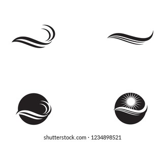 wave beach logo line black
