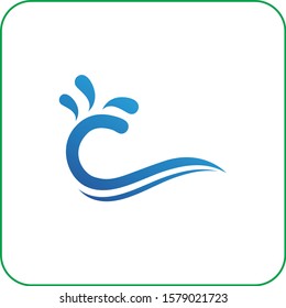 Wave beach logo and symbol template icon vector