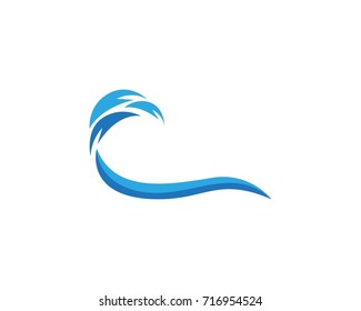Wave beach logo and symbols