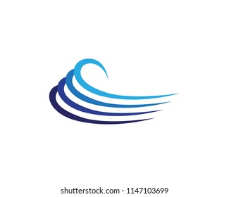 Wave beach logo and symbols vector template icons