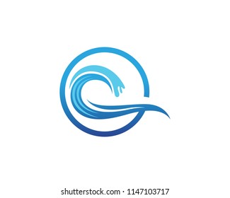 Wave beach logo and symbols vector template icons