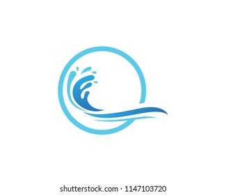 Wave beach logo and symbols vector template icons