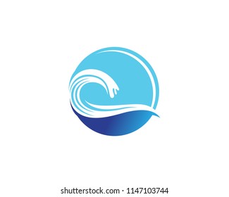 Wave beach logo and symbols vector template icons