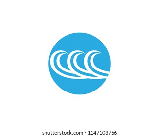 Wave beach logo and symbols vector template icons