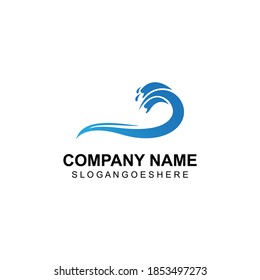 Wave beach logo and symbols vector template