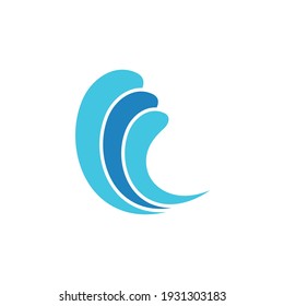 Wave beach vector illustration design logo