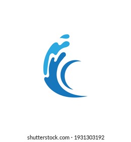 Wave beach vector illustration design logo