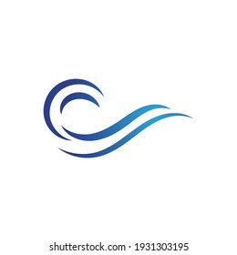 Wave beach vector illustration design logo