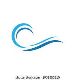 Wave beach vector illustration design logo