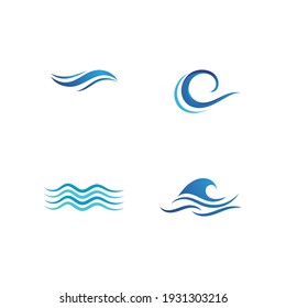 Wave beach vector illustration design logo