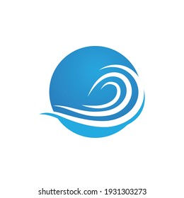 Wave beach vector illustration design logo