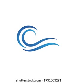 Wave beach vector illustration design logo
