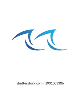 Wave beach vector illustration design logo