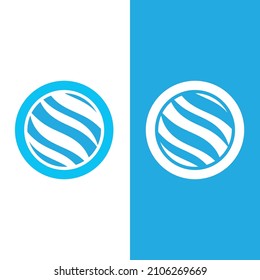 Logo de diseño de vectores de playa de ola