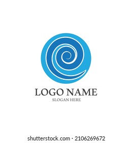 Wave beach vector illustration design logo