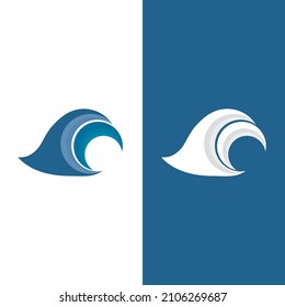Wave beach vector illustration design logo
