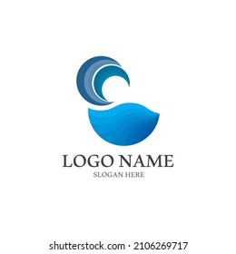 Wave beach vector illustration design logo