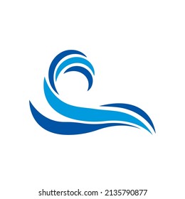 Wave beach vector illustration design logo