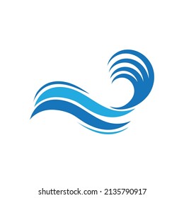 Wave beach vector illustration design logo