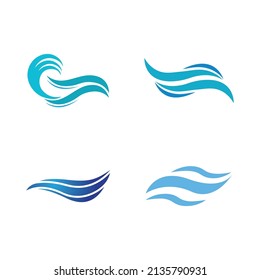 Wave beach vector illustration design logo