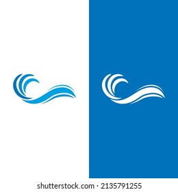 Logo de diseño de vectores de playa de ola