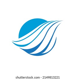 Wave beach vector illustration design logo