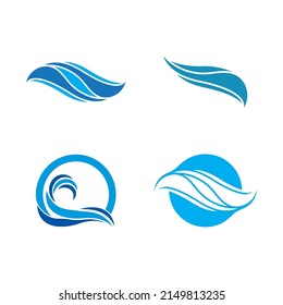 Logo de diseño de vectores de playa de ola