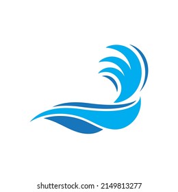 Wave beach vector illustration design logo
