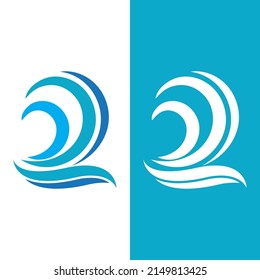 Wave beach vector illustration design logo