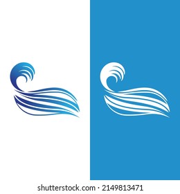 Wave beach vector illustration design logo