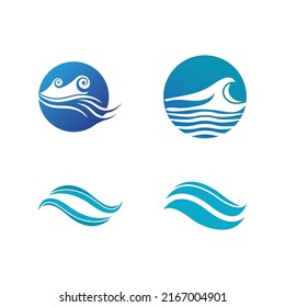 Wave beach vector illustration design logo