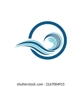 Wave beach vector illustration design logo